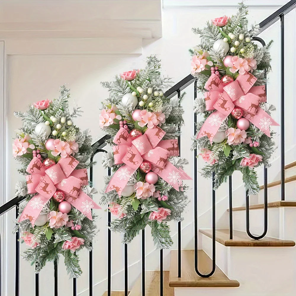 Cross-border new product Christmas wreath hanging upside down staircase door