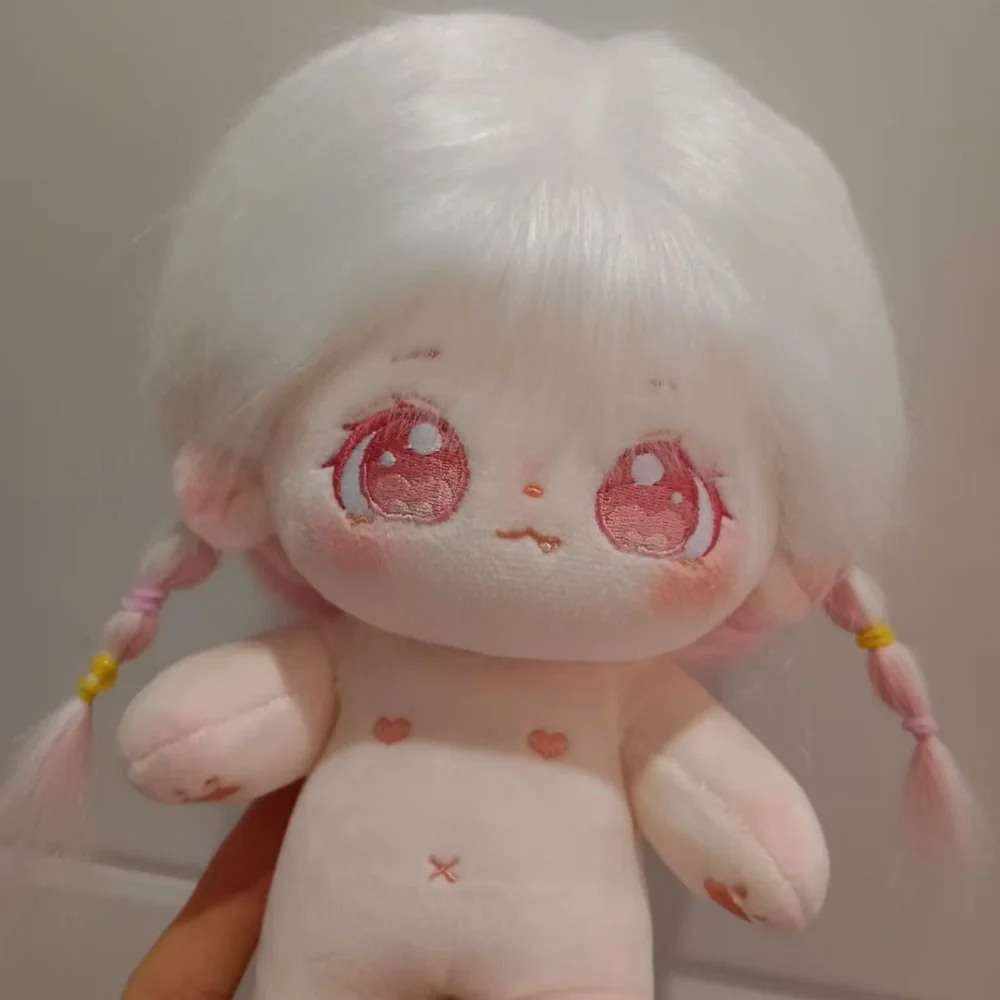 A 20cm-sized cotton doll with highlighted hair design, a female plush toy. Does not include clothes. view 6