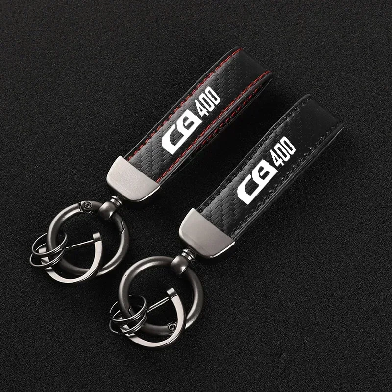 Leather Motorcycle keychain Horseshoe Buckle Jewelry for Honda CB400SF CB 400 CB400 1998-2020 accessories