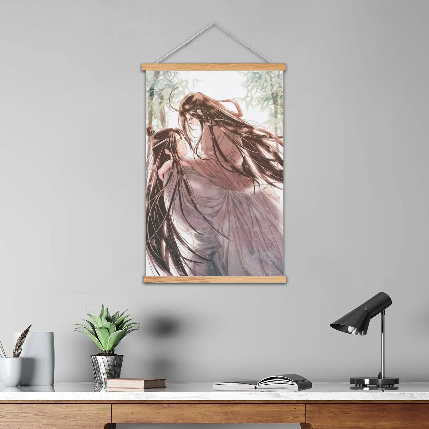 لوحة جدارية مؤطرة من ma dao zu Shi ملصق فني على القماش وفن جداري، عائلة حديثة، ديكور غرفة النوم، ملصقات، لوحة زخرفية