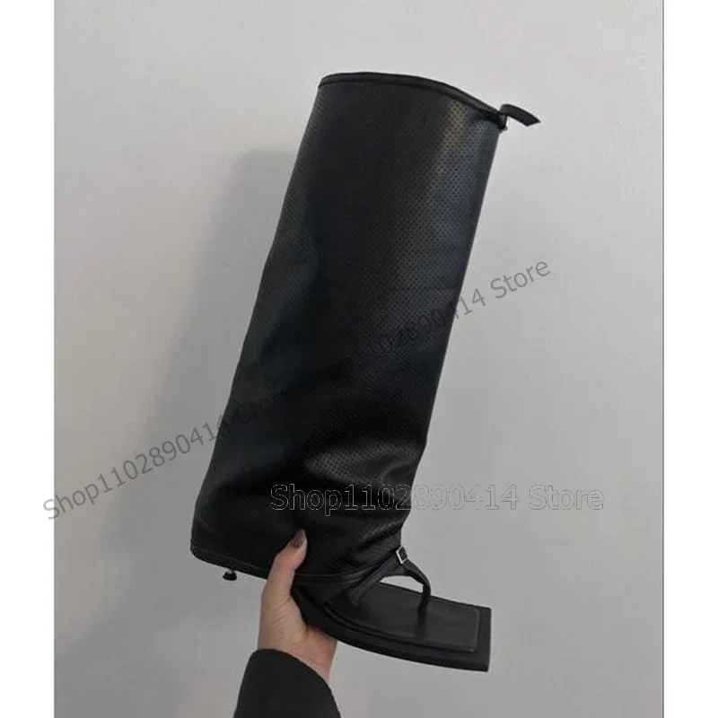 

Black White Buckle Decor Flip Flop Sandals Boots Slip On Women Shoes Thin High Heels Fashion Banquet 2024 Zapatos Para Mujere