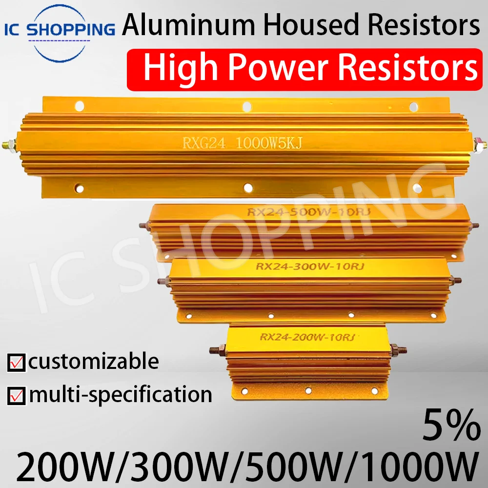 

Aluminum Power Metal Shell Case Wirewound Resistor 200W 300W 500W 0.1~10K 0.22 0.33 0.5 2 4 8 20 30 47 50 100 200 300 500 1K 2K