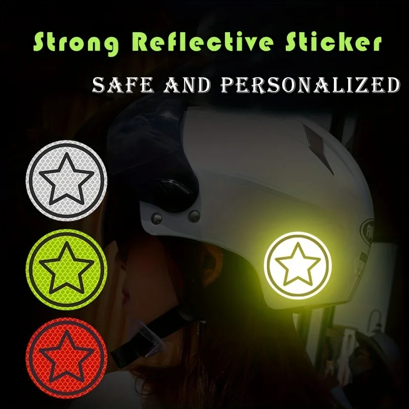 

Boost Your Safety with 2pcs Stickers - Motorcycle Helmet Reflective Star Pattern