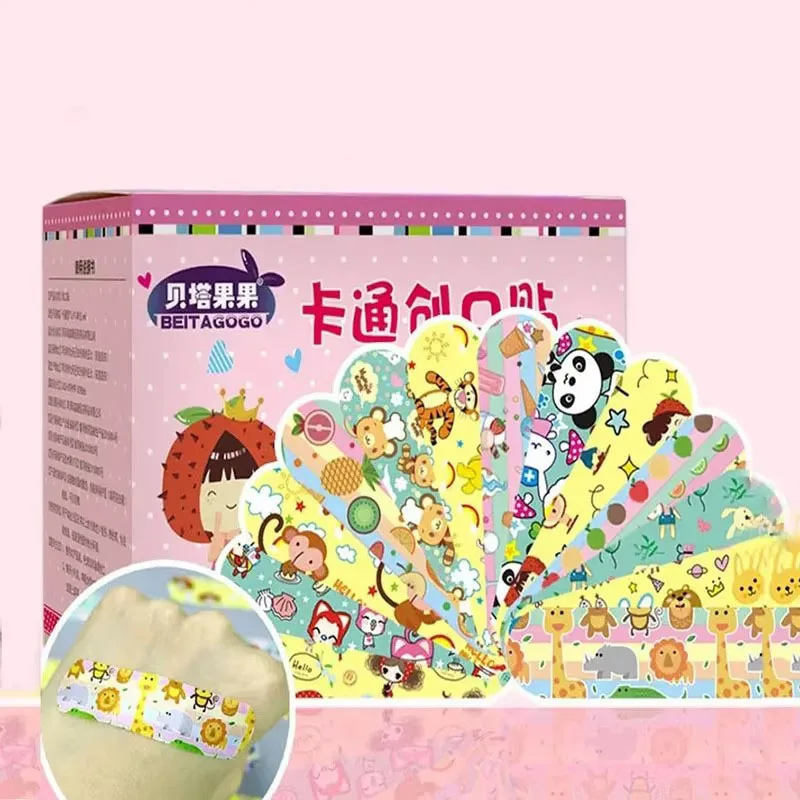 

10-240 шт. водонепроницаемые пластыри с мультяшными животными для детей, самоклеящиеся повязки для ран, пластыри-полоски для детей