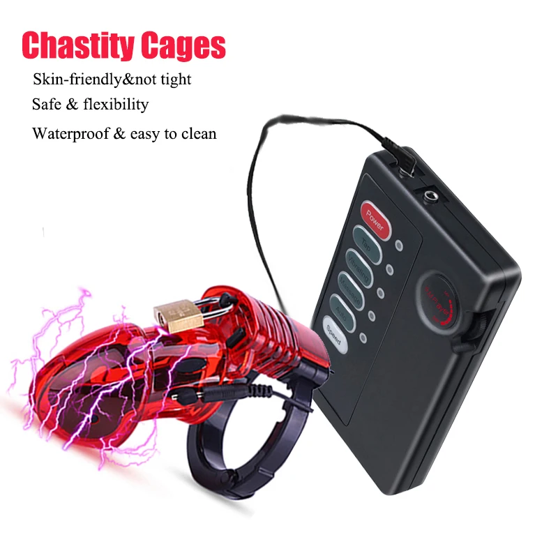 Electro Shock CB6000 Chastity Cage Ball Stretcher,Electro Shock Cock Cage,Scrotum Sleeve,Bdsm Penis Lock Ring Male Chastity Belt