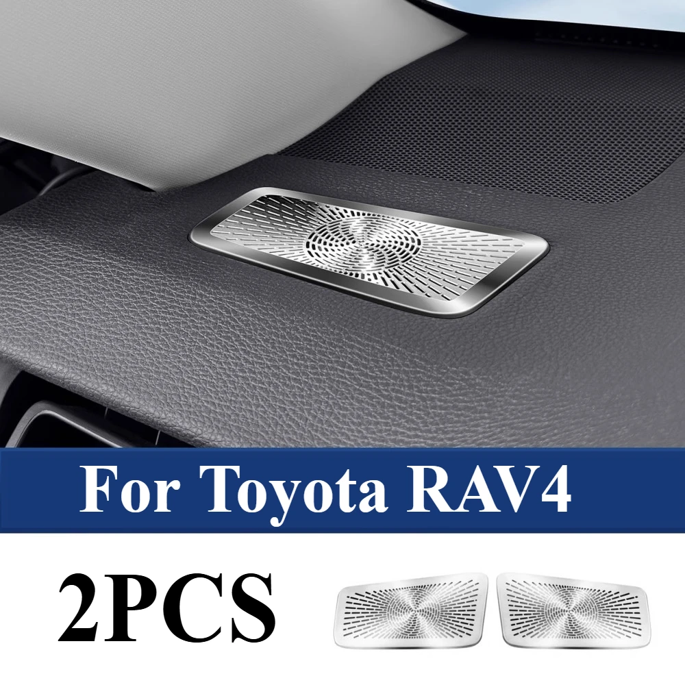 2 PCS For Toyota RAV4 Metal Dashboard Vent Covers & Speaker Grilles Set - Anti-Dust Protective Shields Decorative Accessories