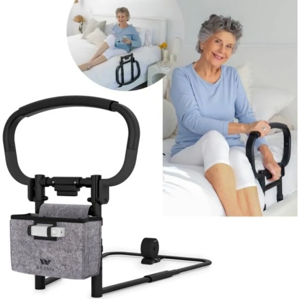 Foldable Adjustable Bed Safety Rail for Seniors - Supports 330lbs, Fits All Mattress Sizes
