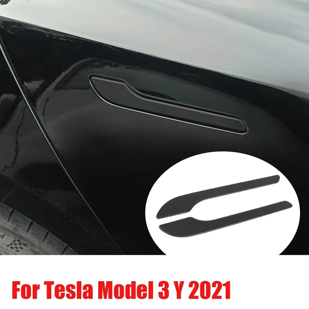 CHTNBO 4-teiliges Set schwarzer Kohlefaser-Türgriffabdeckungen für Tesla Model 3 & Y - Kratzfestes Klebeband mit polierter Oberfläche Amagi – Detail 6
