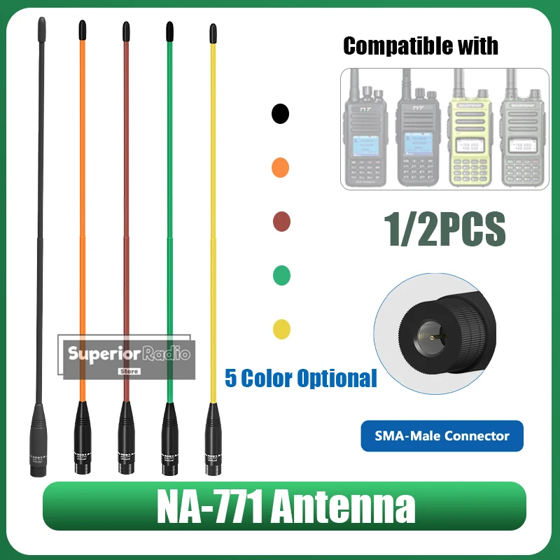 100% Original NAGOYA NA-771 Antenna Flexible Soft SMA-Male VHF UHF 144/430MHz 5-Color For MD-UV390 Plus UV-3R Radio Accessories