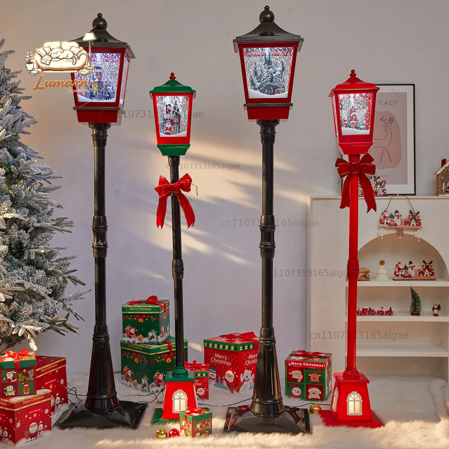 Christmas decoration electric music snow street lights shopping mall window home living room scene arrangement ornament