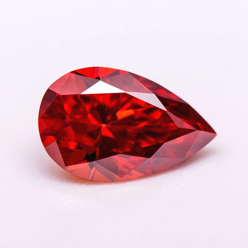 

Moissanite Stone Pear Shape Garnet Color for DIY Ring Necklace Earrings Main Materials with Certificate