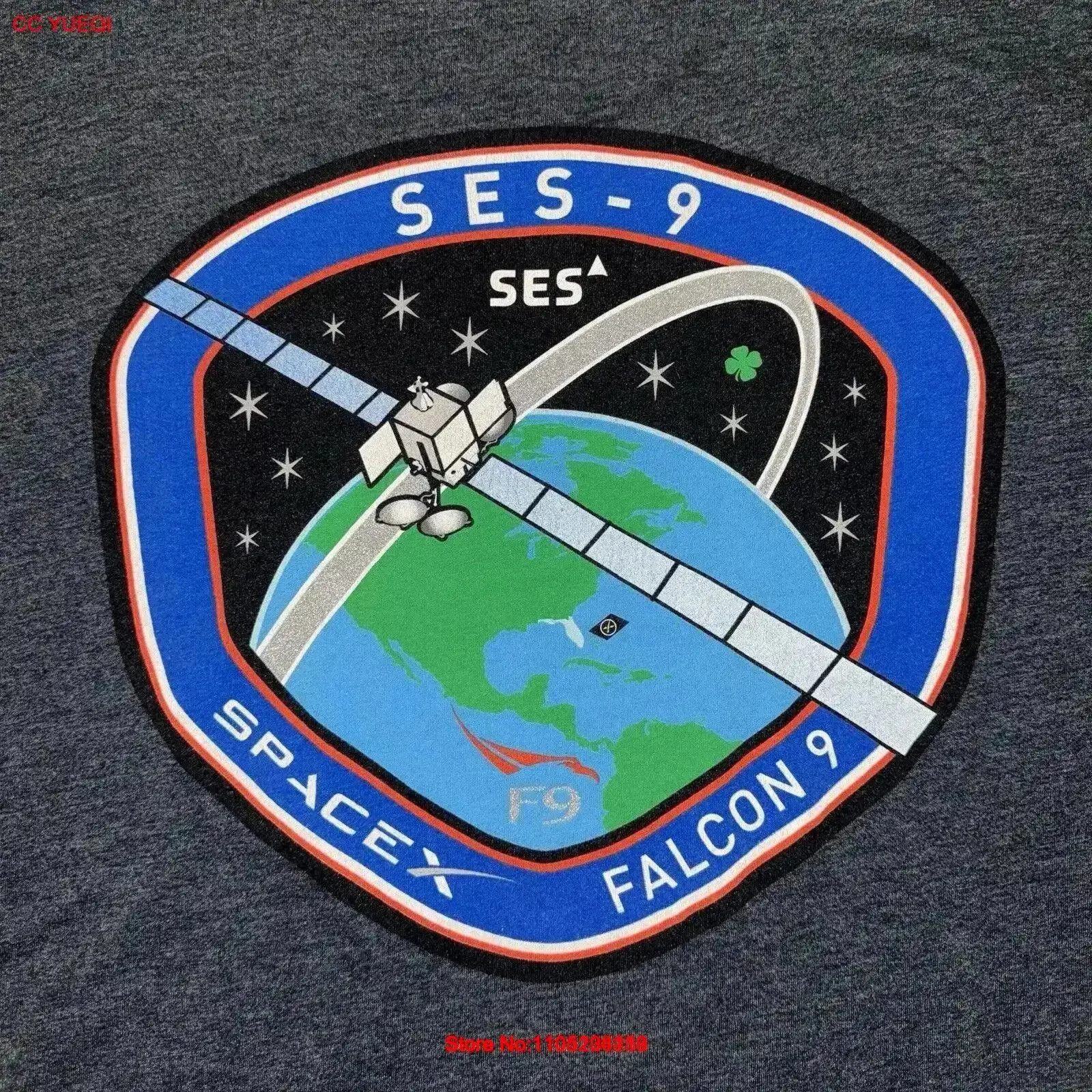 SpaceX Falcon 9 F9 SES Luxembourg Stock Exchange SESG Elon Musk Mens XL T Shirt vintage Washed graphic Soft Breathable Casual