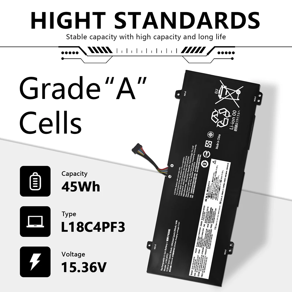 

L18M4PF3 L18M4PF4 L18C4PF3 Laptop Battery for Lenovo IdeaPad C340-14API 14IWL S540-14API IML Flex-14API 15.36V 45WH L18C4PF4