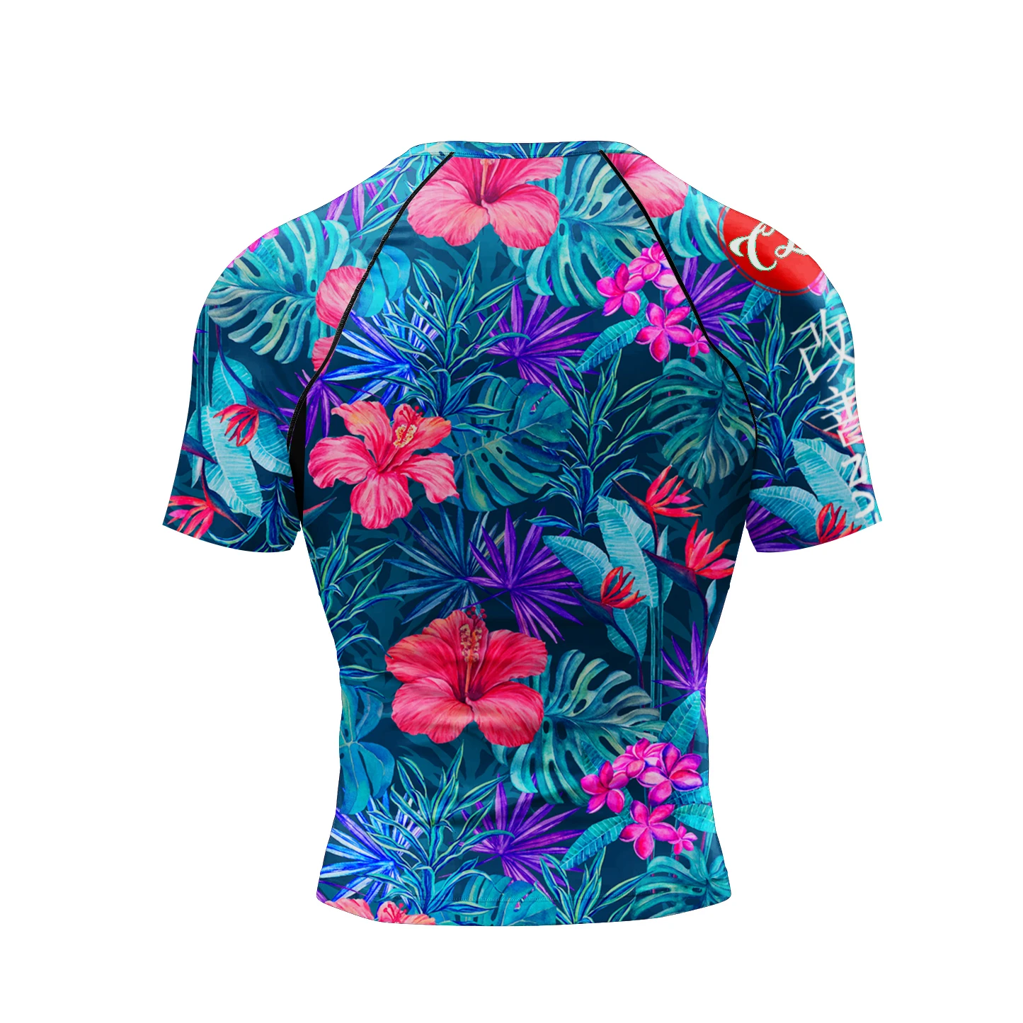 Cody Lundin Flower Print Men's Compression T-shirt With Short Sleeve Bjj Rashguard Jiu Jitsu Fitness UV Blouse Men's Clothes