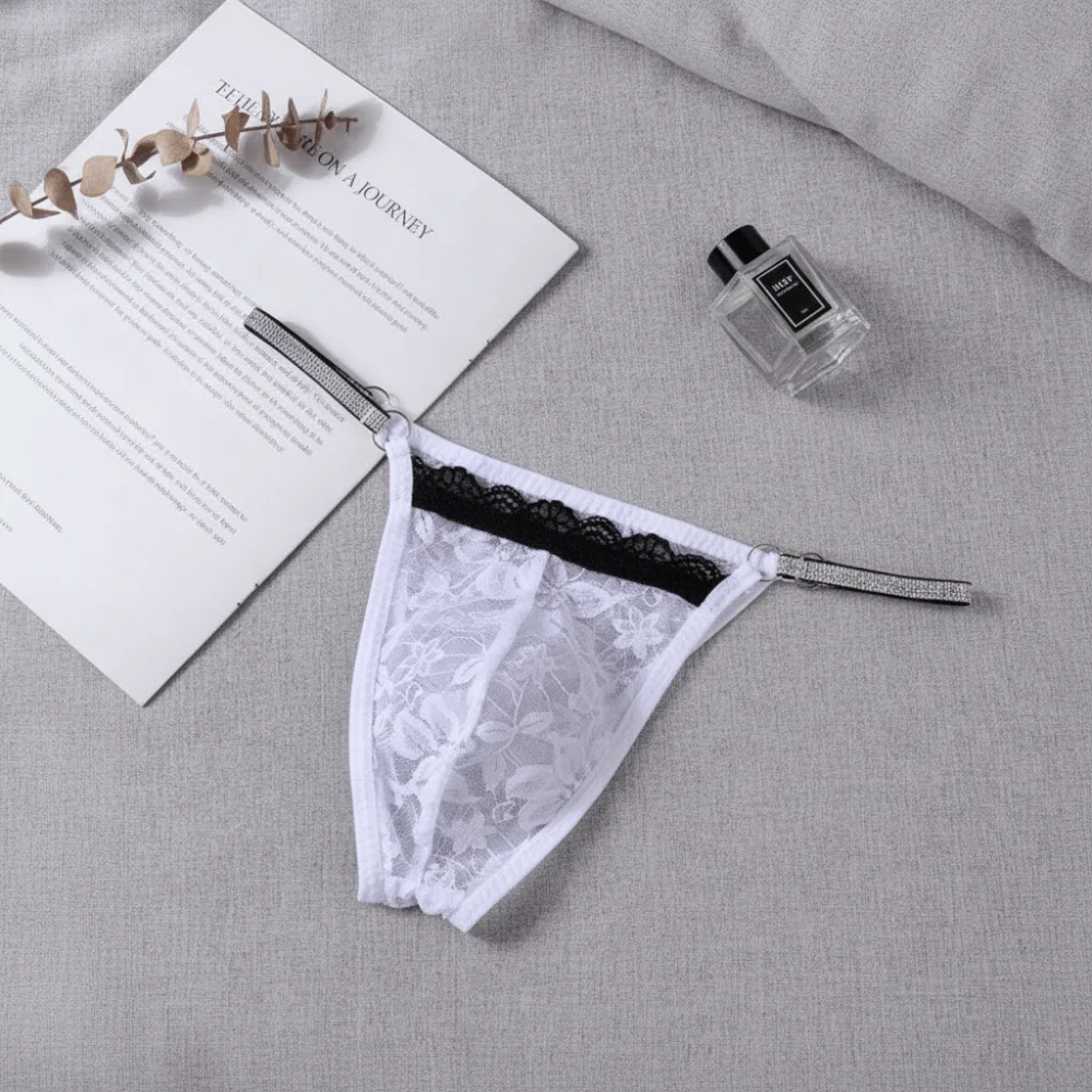 Low Waist Men Lace Hollow Thongs Underpants Thin Mesh Flower Men's Sheer Lace Panties Underwear Lingerie Male Briefs Anniversary