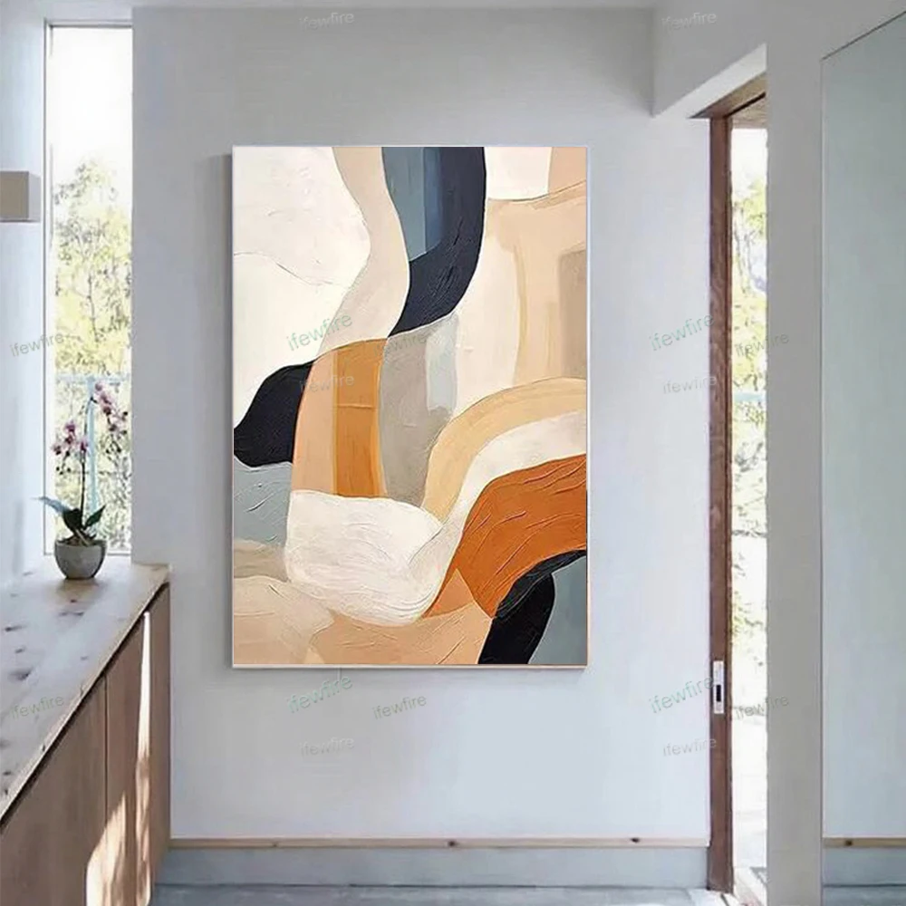 

100% Hand-Painted Abstract Oil Painting Mural On Canvas Modern Wall Art Picture Decor Living Room Vertical Composition Poster