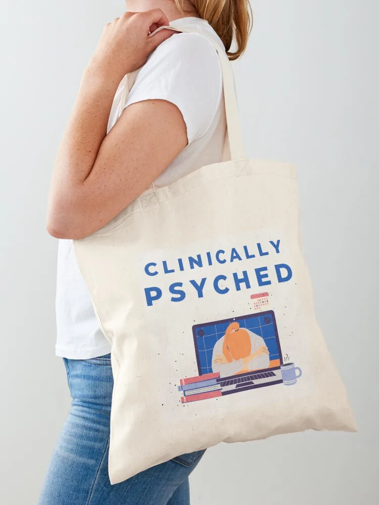 

Clinically Psyched logo Tote Bag Canvas shoping bag custom fabric bag sacs de shopping