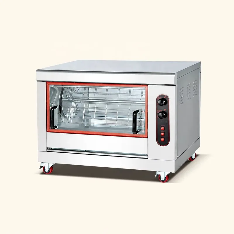 High-efficiency gas grill for roasting chicken and commercial grills