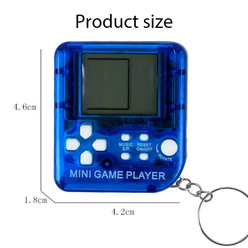 Portable Mini Pocket Classic Game Machine Keychain Ring Anti Lost Retro Nostalgic Kid Handheld Game Console Toys Gaming Player