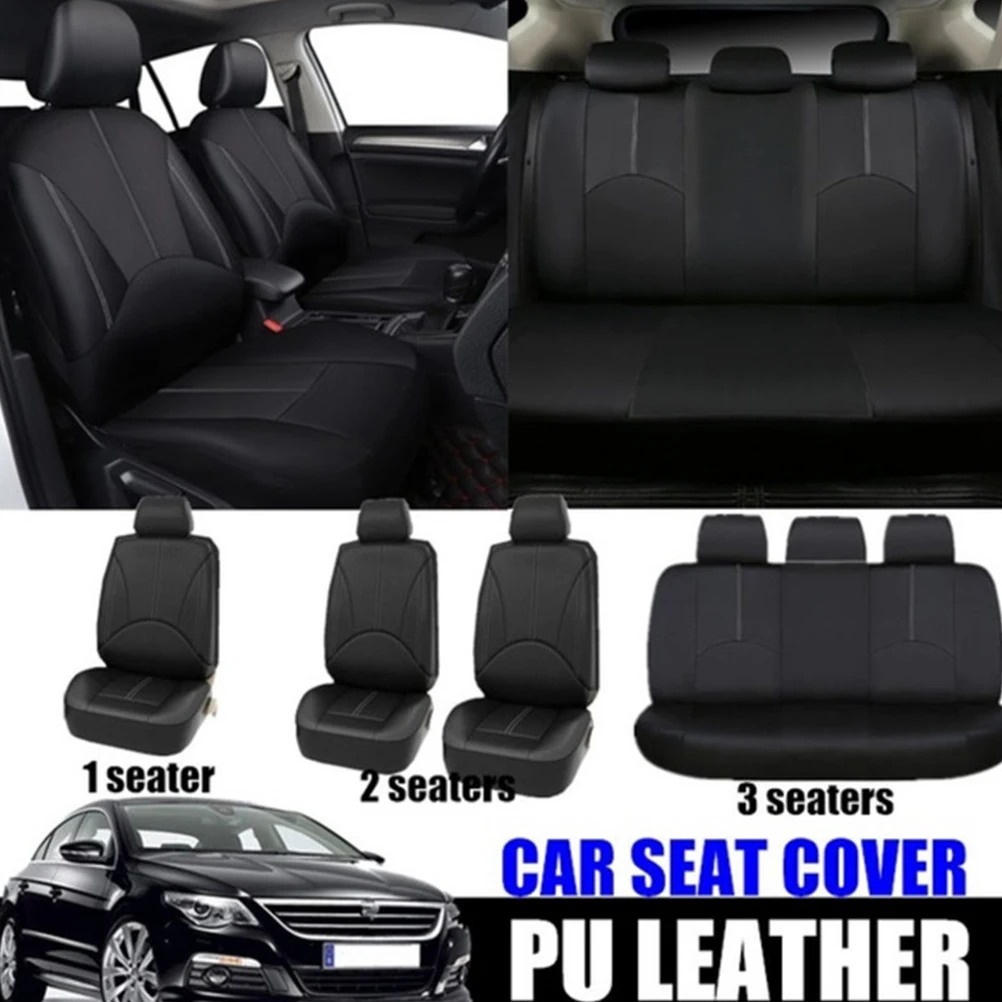 

4Pcs Universal Car Seat Protector Mat Modern Comfortable Design Auto Interior Accessory Black