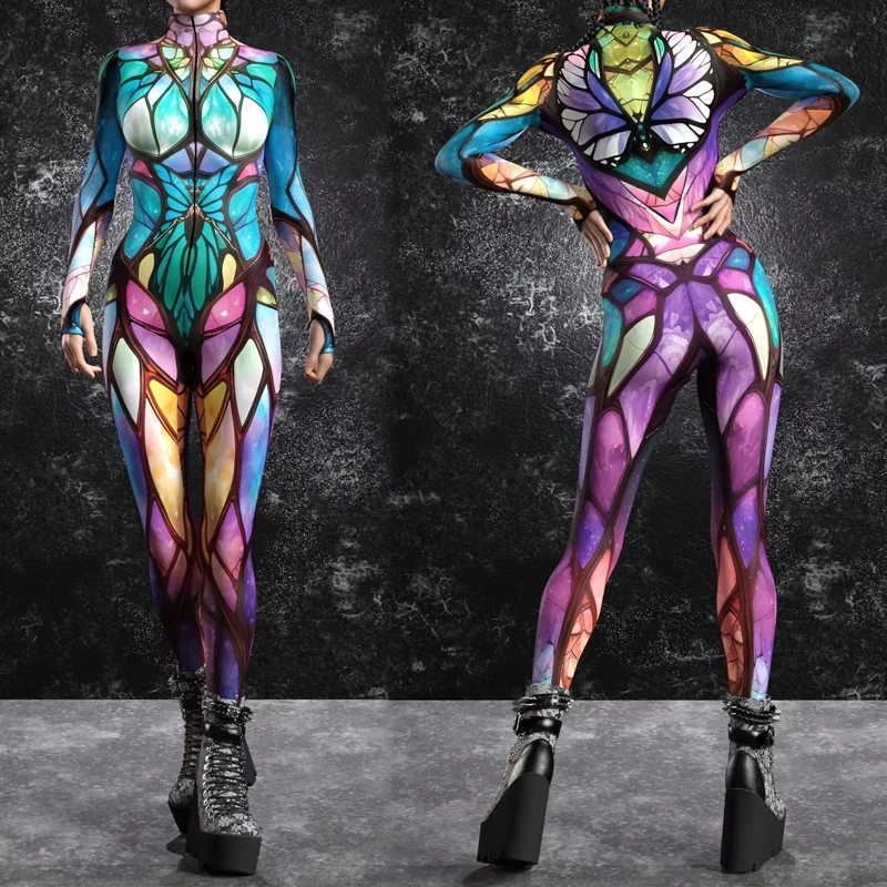 

Retro Cool Rave Costume Women's Jumpsuit Festival Bodysuit Halloween Cosplay Party Masquerade Stage Performance Outfits