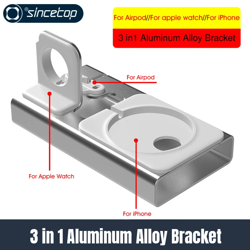 

For iPhone 14 Max 14Pro 13ProMax 13Pro 11Pro and for iWatch Series SE/8/7/6/5/4/3/2/1 and For Airpod 3 in1 Aluminum Alloy Brack