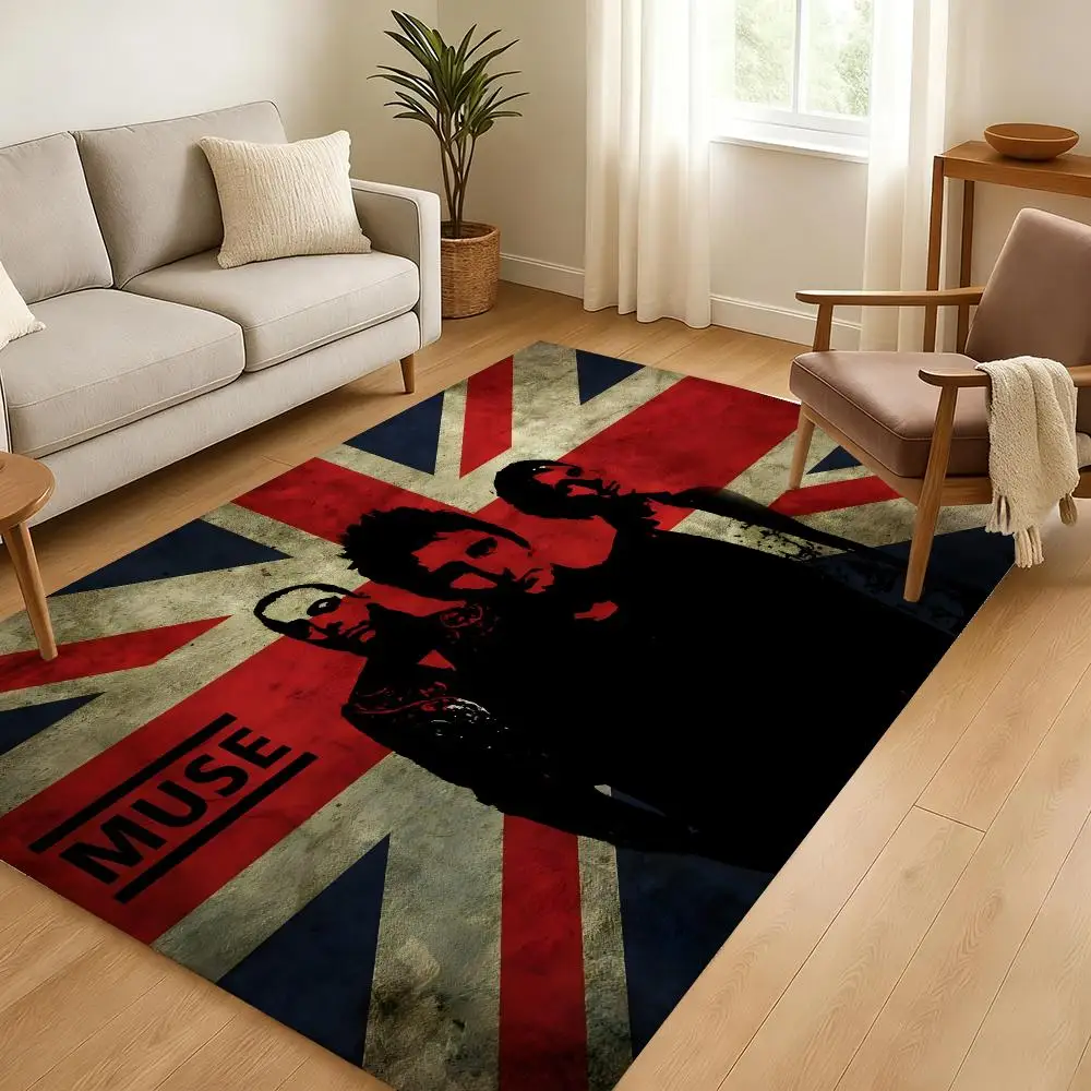 Alternative rock the muse band Floor Mat Soft Thickened Absorbent Non-Slip Bedroom Living Room Door Mat Home Decor Flannel Rugs