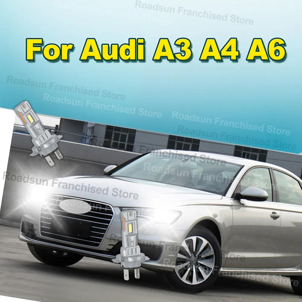 

2x High Low Beam Lamp LED H7 Light Bulbs 30000LM Plug and Play For Audi A3 A4 A6 Accessories