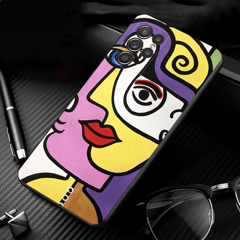 Picasso Abstract Art Paint Phone Case For Samsung S25 S24 S23 S22 S21 Ultra S24 S23 S22 S21 Plus S24 S21 S20 FE