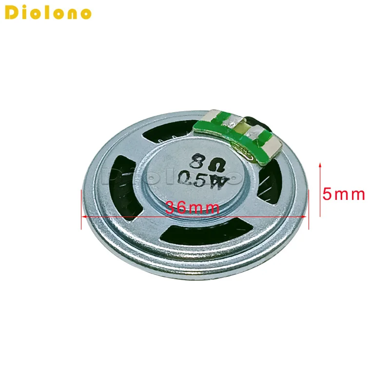 0.5W 8 Ohms Loudspeaker 36MM Diameter 8R 8Ohm Mini Round Mylar Speaker Thickness 5MM Small Horn Doorbell Speaker