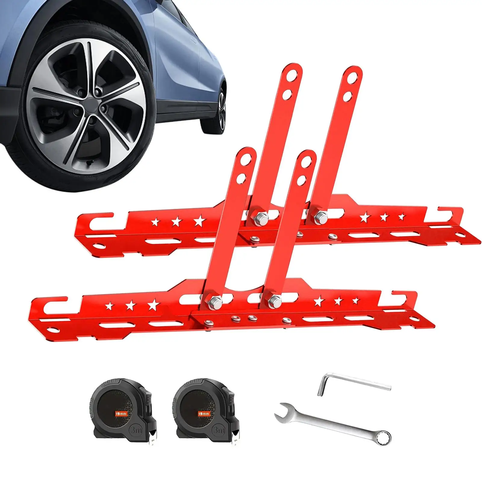 2pcs Car Wheel Alignment Tool Plates Adjustable Automotive Wheel Leveling aligner Heavy Duty Toe Plates Wheel Balancing Supplies