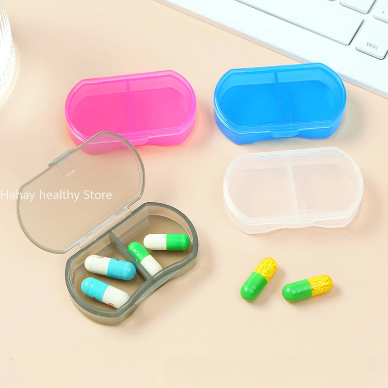 1 pz pillola medicina scatola portatile Drug Box Tablet Splitter Holder Storage Organizer contenitore caso Pillbox 2-Grids Mini Dispenser