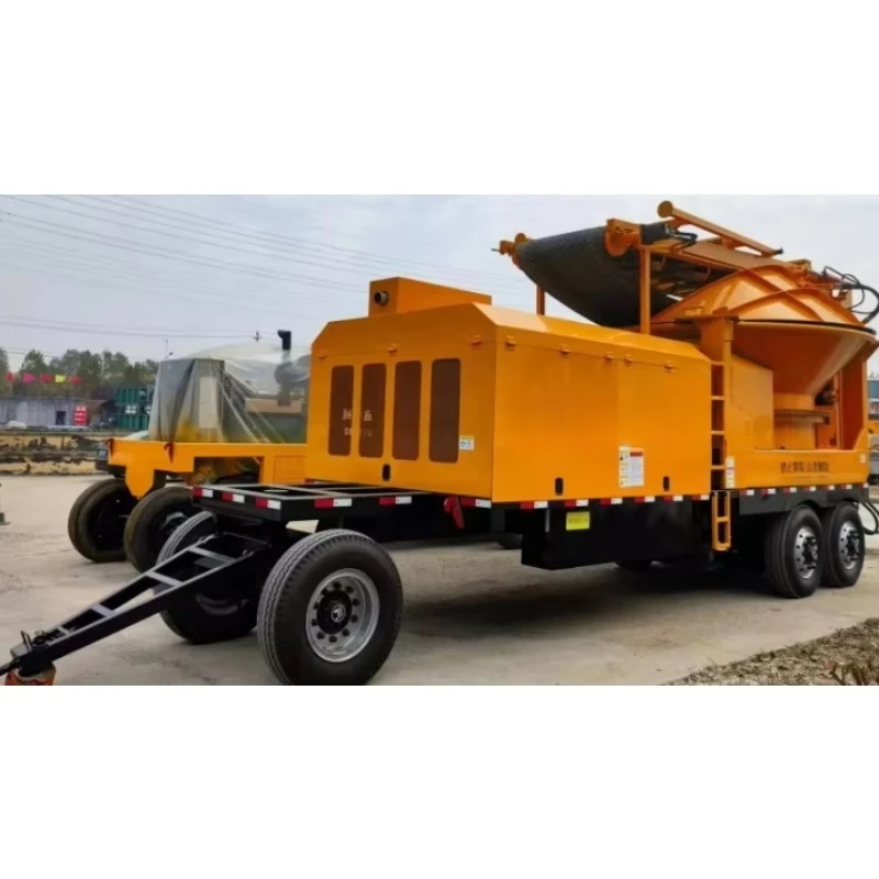 Electric Wood Chipper Shredder Tree Stump Waste Wood Crusher Machine With Feeding Belt Conveyor view 2