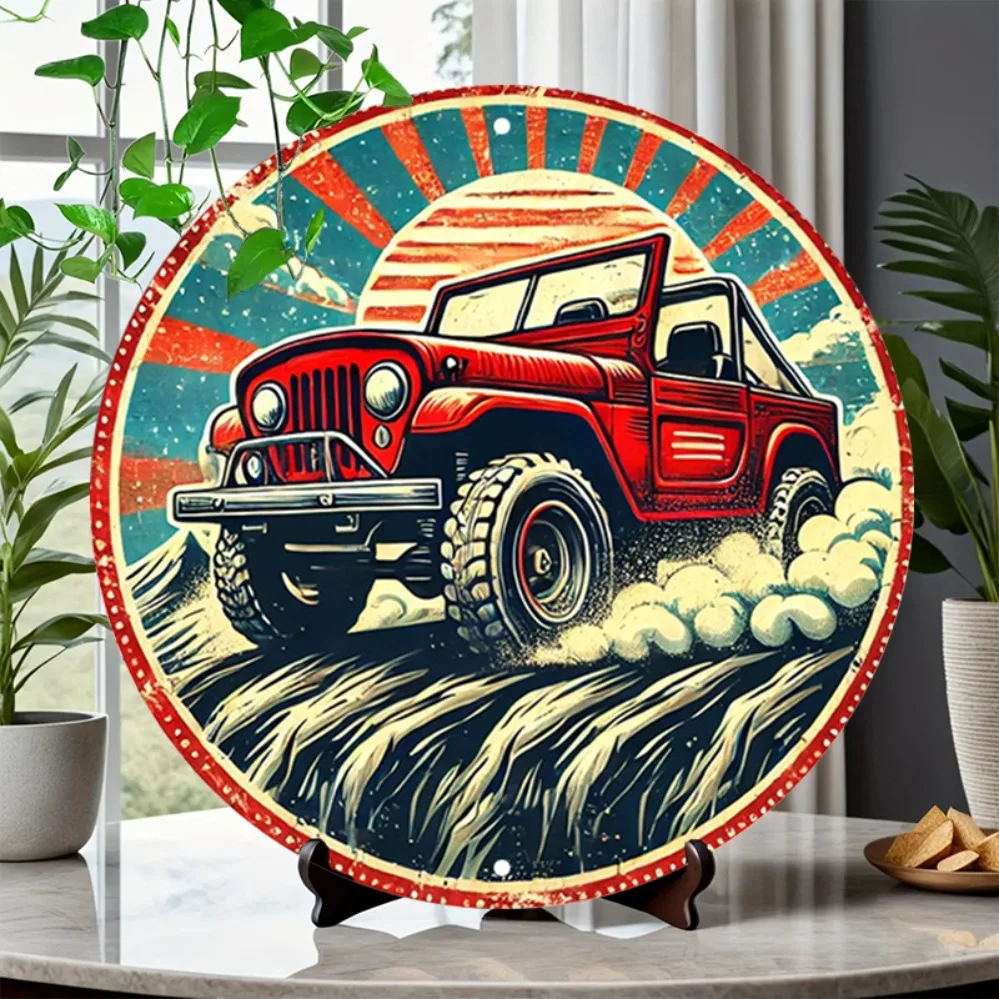 Vintage Off-Road Vehicle Metal Sign - Rustic Aluminum Wall Art for Home Garage Café Room Decor