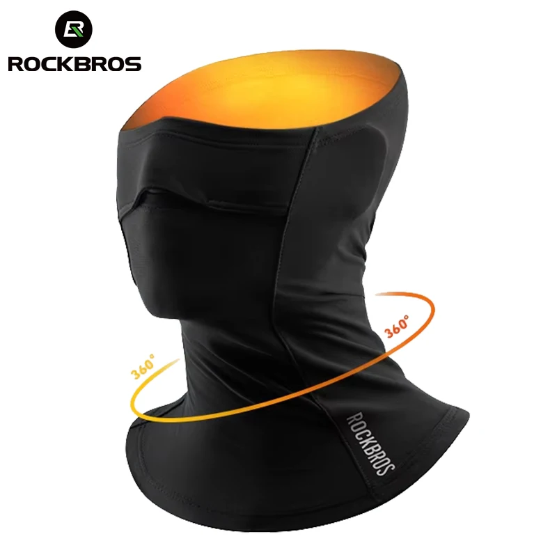 

ROCKBROS Windproof Warm Winter Cycling Mask Nose Breathable Men's Black Neck Sport Scarves Sports Equipment for Running Cycling