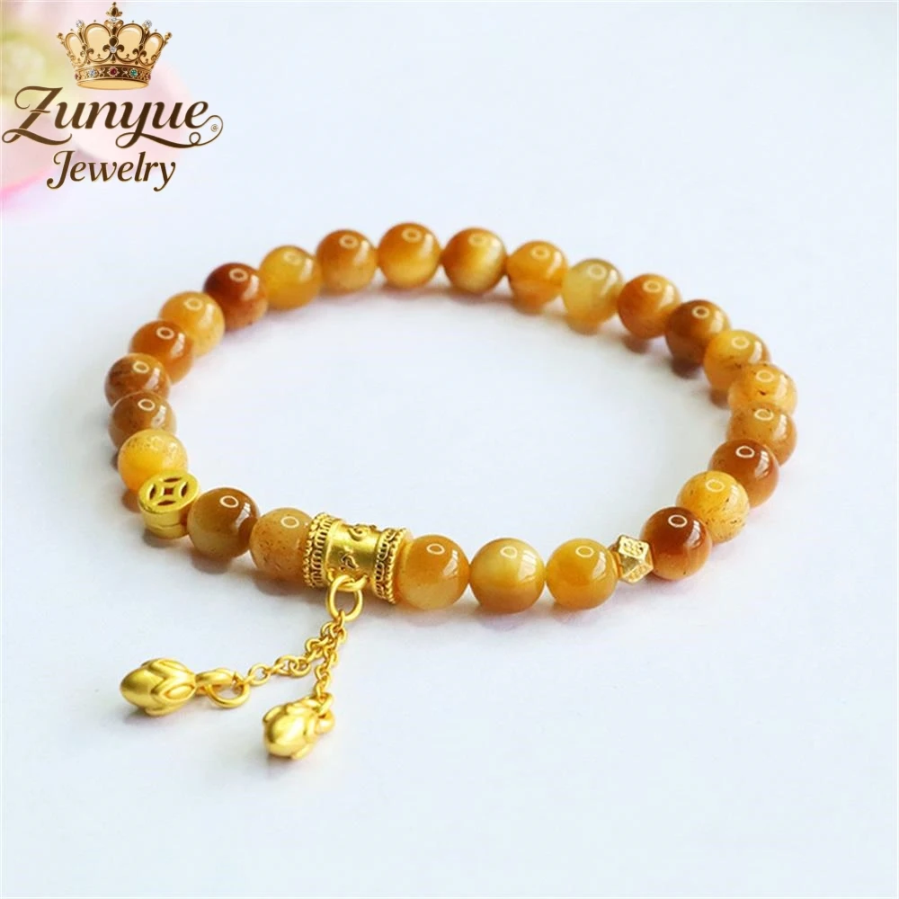 

High-End Natural Tiger'S Eye Crystal Flower Bracelet Luxury Quality Jewelry Fashion Jewelry Exquisite Elegant Charms Popular