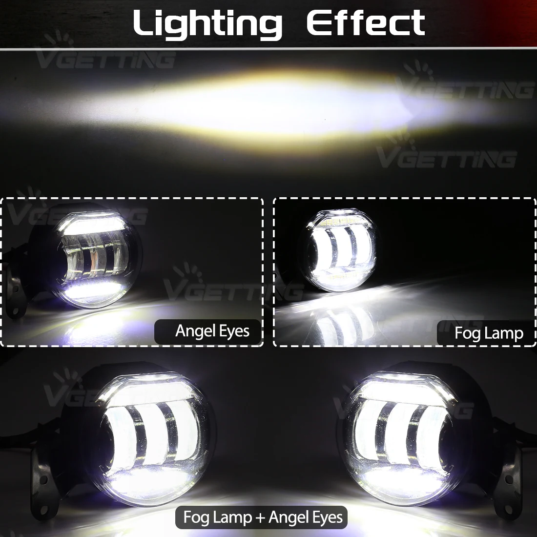 Car Fog Lamp Assembly For BMW E60 E90 E63 E46 323i 325i 525i DRL Headlight LED White Lens Angel Eyes Halogen Accessories 12V view 3