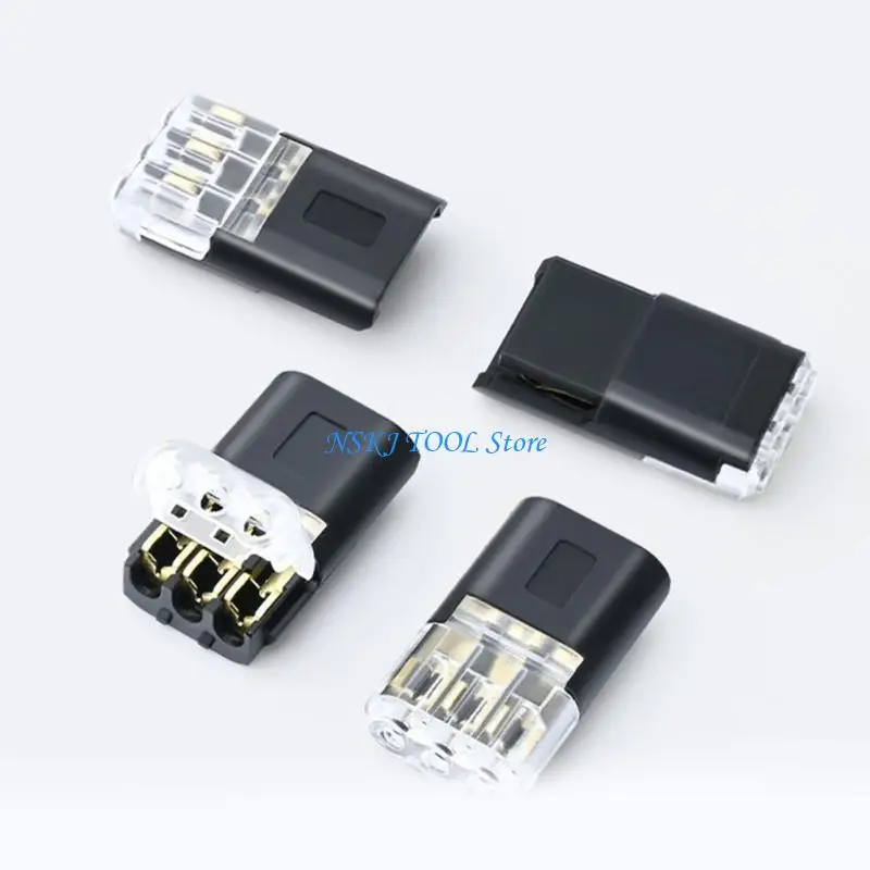 L8RC 10pcs Sturdy 3 Pin Terminals Block Connectors Designs for Stable Connection in Home and Industrial Daily Casual Use