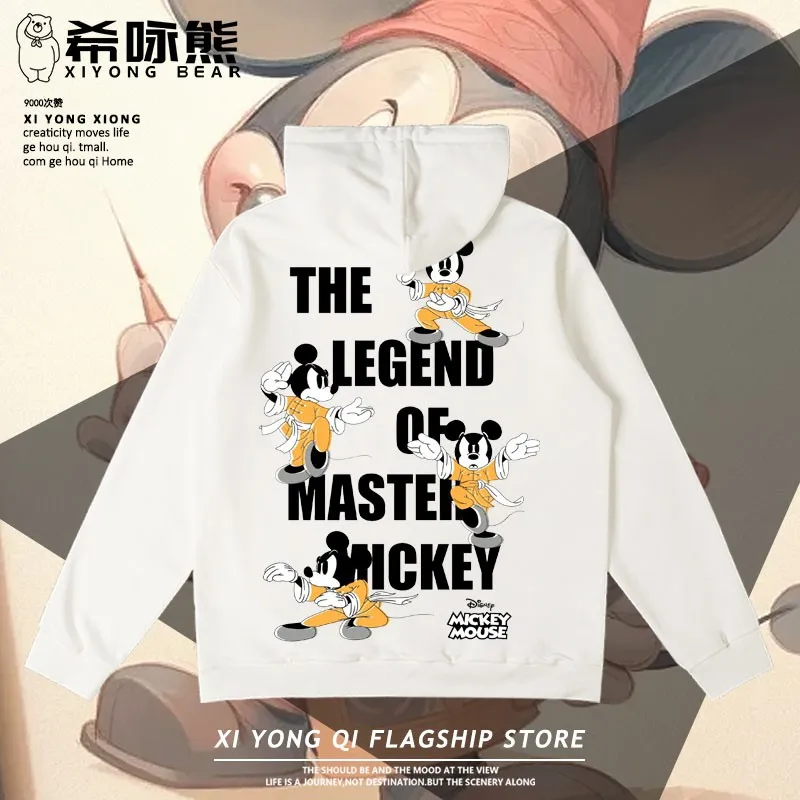 Kung Fu Mickey Mouse Male Hoodie Hoodie Coat Teen Disney Co-branded Sportswear Boy Instagram