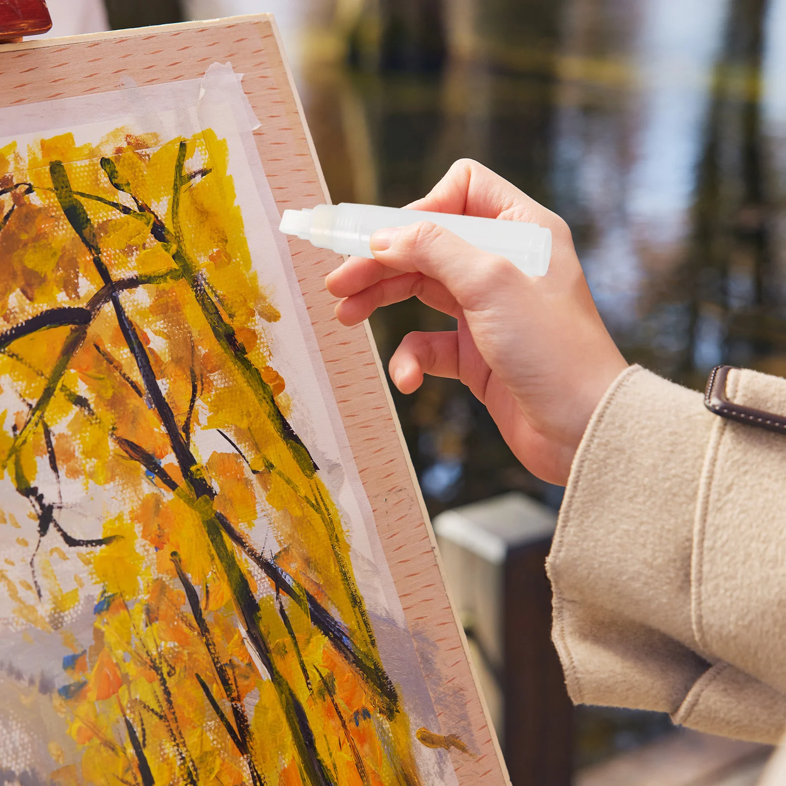 

Art Painting Kit 10mm Flat Head Refillable Acrylic Markers for Smooth Writing and Long Lasting Results Flat Tip Paint Marker