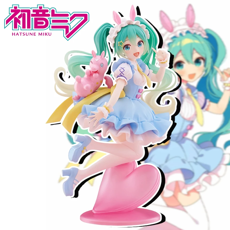 Figura de Anime Hatsune Miku de 20 cm, Figura de Acción Kawaii de Cuentos de Hadas, Figura de Niña con Lollipop, Muñeca de Colección de PVC, Modelo de Anime