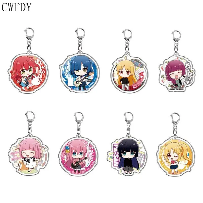 

Anime Bocchi The Rock Girls Acrylic Keychain Gotou Hitori Ijichi Nijika Yamada Ryo Kita Ikuyo Figures Pendant Key Chain For Fans