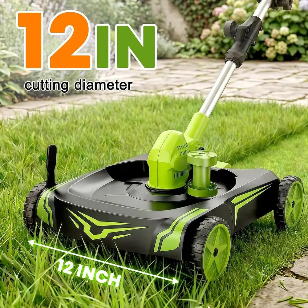 4-in-1 Electric Small Lawn Mower with Detachale Wheeled a, 3 Position Cutting Height, CordlMini Push Mower attery Powered or Gar