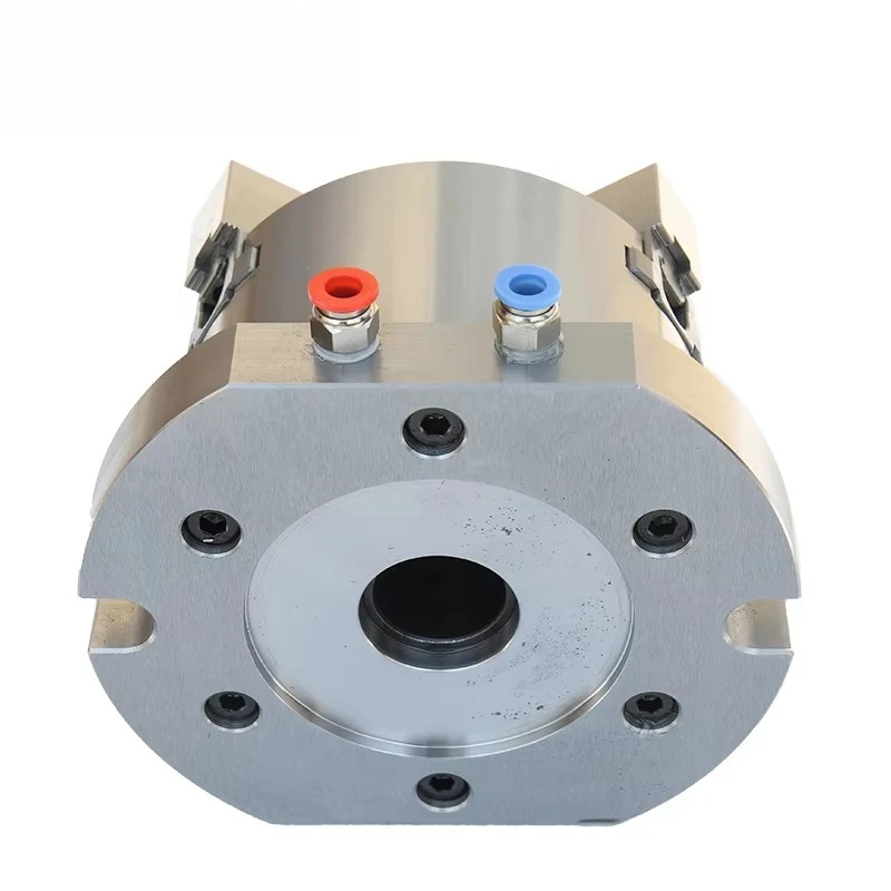 100mm Vertical Pneumatic Chuck Precision 3 Jaw Self-Centering Chuck 0.02mm With Hollow for Drilling Milling Machine