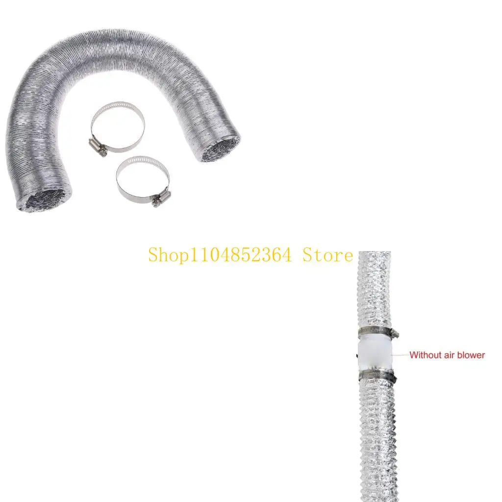 

652F Flexible Ducting Hose Dryer Vent Hose Air Duct with 2 Screw Clamps Duct Hose