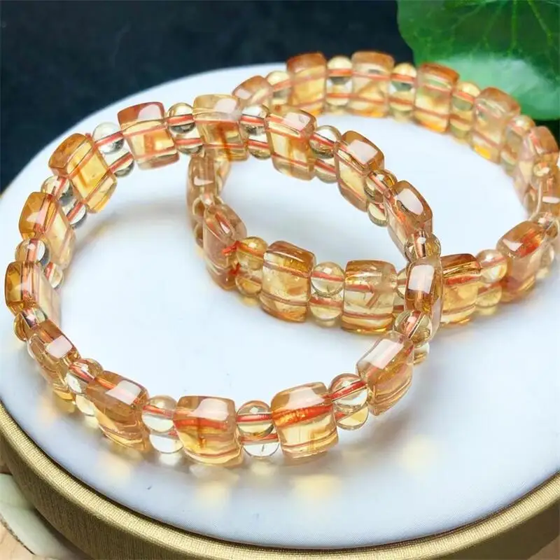 Natural Citrine Bangle Women Fashion Sweet Reiki Healing Energy Strand Girls Jewelry Gift 1PCS 13x18mm