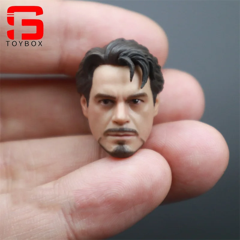 1/12 Schaal Tony Head Sculpt Carving Model Fit 6 Inch Mannelijke Soldaat Action Figure Body Dolls
