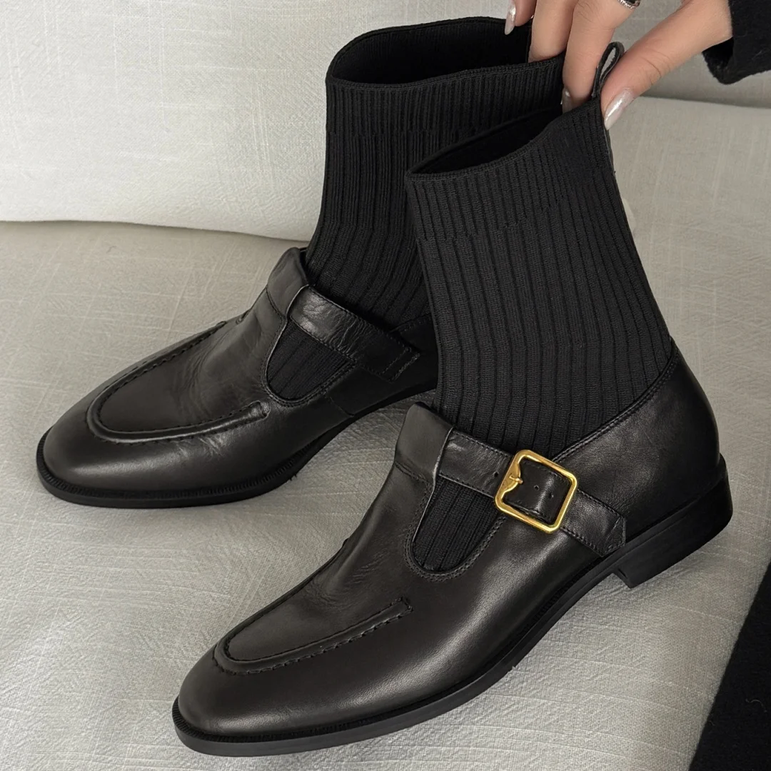 

Женские осенние ботильоны без шнуровки из натуральной кожи в стиле пэчворк, мягкие удобные повседневные женские короткие ботинки высокого качества