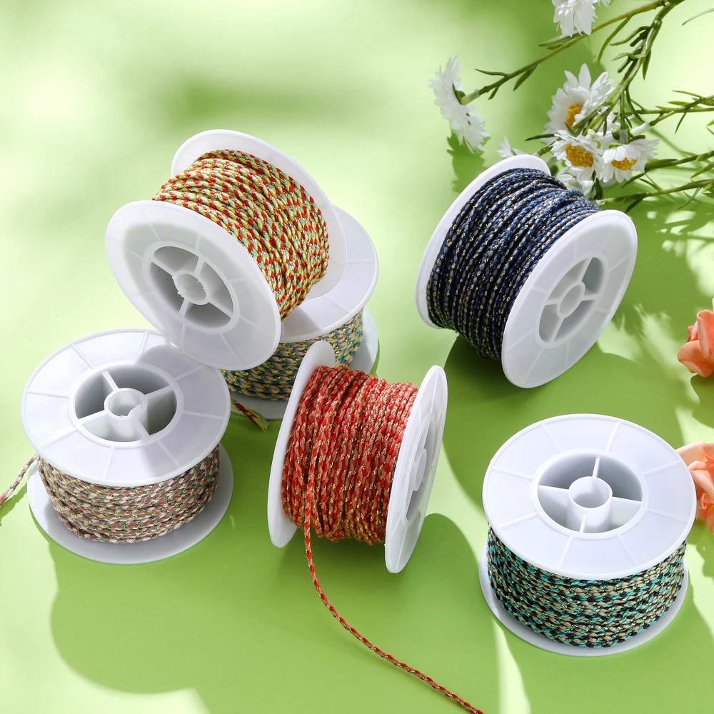 25Meters/Roll 2.0mm Gold Line Cotton Cord Rope Chinese Knot Macrame Bracelet Cord Rope For DIY Jewelry Making
