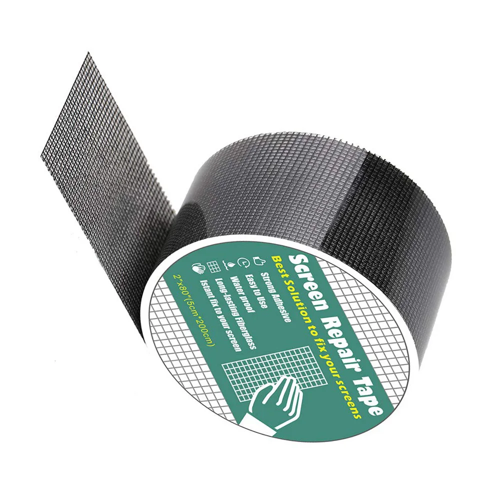 

1Pcs Screen Repair Tape Black Self-Adhesive Window Screen Patch Repairing Glue Door Mesh Sticker Window Repairing Decals